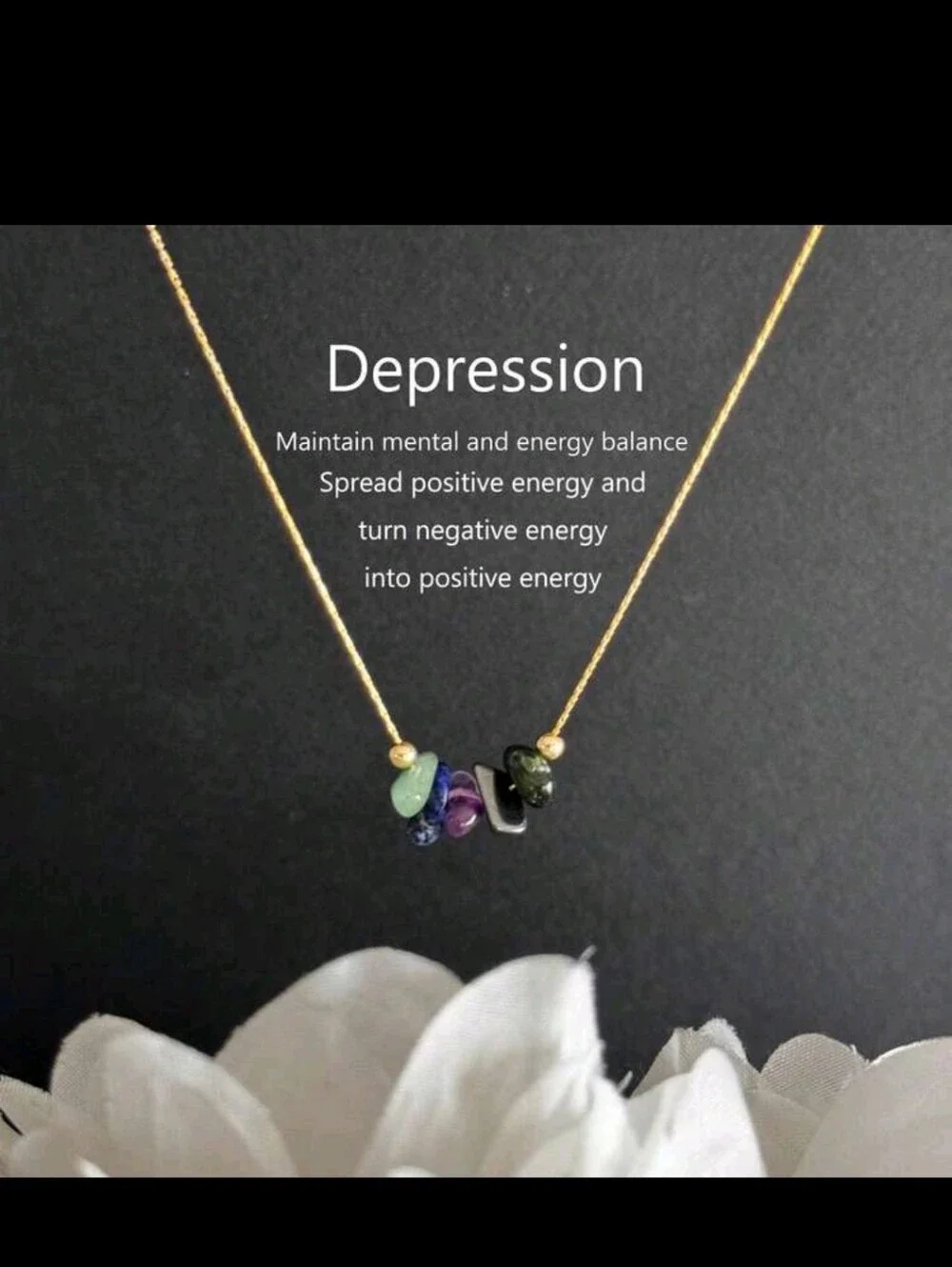 Natural Stone Jewelry Bracelet And Necklace Set, Helps Relieve Depression